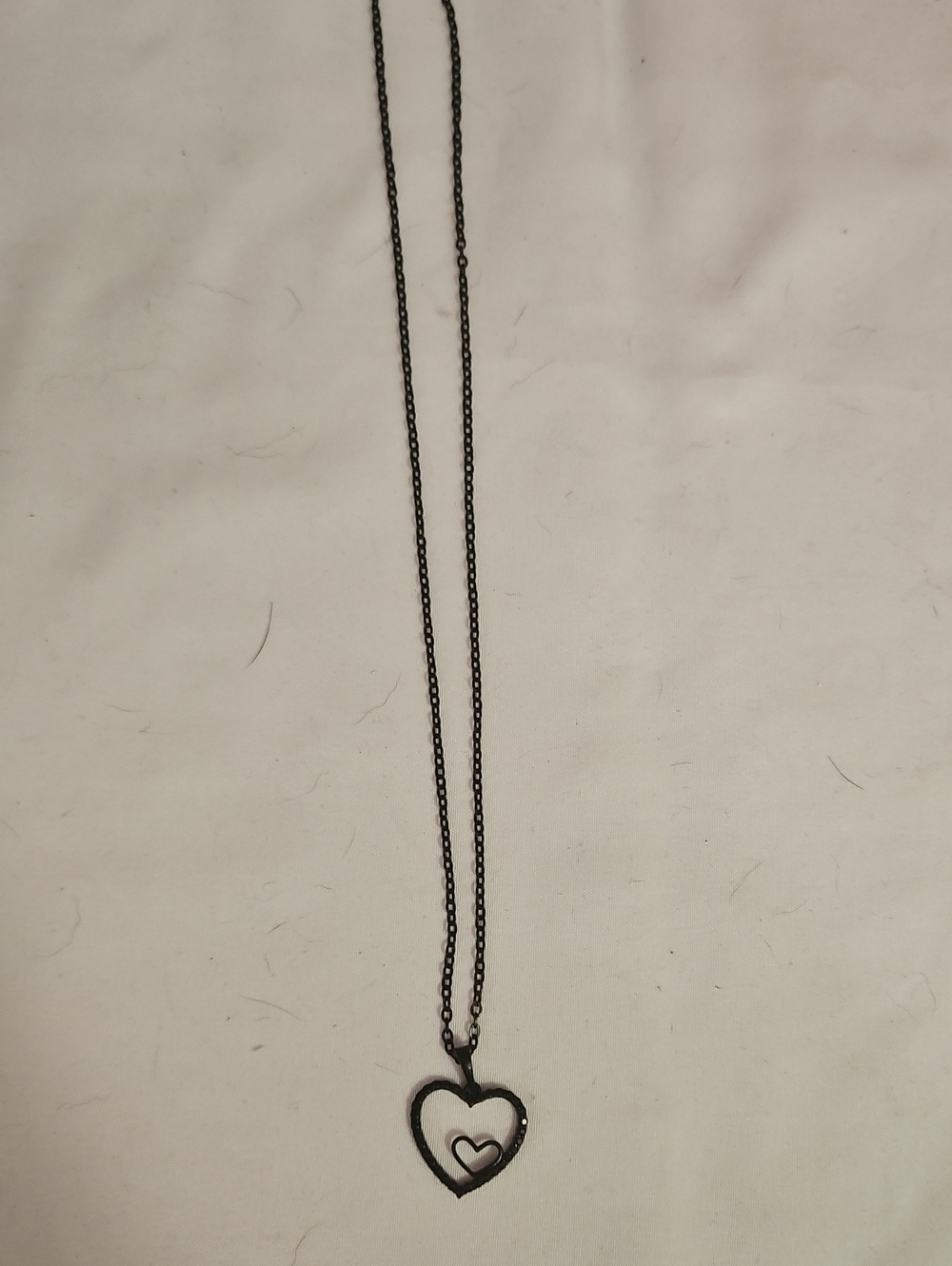 Heart Pendant Necklace in Black - Women Jewelry